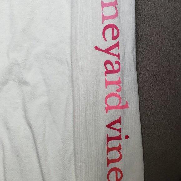 Vineyard Vines 100% Cotton long sleeve hoodie t-shirt  White/Pink  Size L - Picture 4 of 8